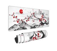 Tappetino per mouse con fiori di ciliegio ad acquerello, 31,5 x 31,8 cm, colore rosa, completo da scrivania giapponese Sakura Mousepad esteso grande base in gomma antiscivolo, impermeabile, con bordi