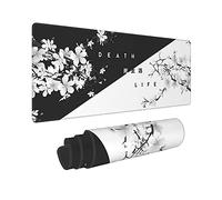 Tappetino per mouse con fiori di ciliegio giapponese Sakura Death Life Extended Desk Mat 80 x 30 cm base in gomma antiscivolo bordo cucito grande XL tappetino da gioco per gaming, laptop, PC, desktop,
