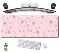 Tappetino per mouse con fiori di ciliegio, Kawaii, rosa, XL, grande, esteso, tappetino da scrivania pastello anime, tappetino per mouse, tastiera e computer portatile, tappetino per mouse decorativo