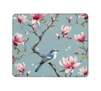 Tappetino per mouse con fiori di magnolia cinese, tappetino per mouse da gioco con bordi cuciti, base in gomma antiscivolo, tappetino per mouse per PC portatile 26 x 21 cm