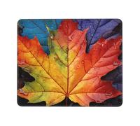 Tappetino per mouse con foglie d'acero e rugiada, per ufficio, studio e gioco, con forte adesione e superficie spessa e confortevole