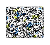 Tappetino per mouse con forme astratte, grafica moderna con frecce e linee, nessuna nera, quadrato, in gomma, lavabile, portatile, da viaggio, decorazione per casa, ufficio, lavoro, scrivania da gioco