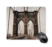 Tappetino per mouse con foto del ponte di Brooklyn con bordo cucito, tappetino per mouse di alta qualità in panno lavabile, tappetino per mouse in gomma antiscivolo, design perfetto per giochi, laptop
