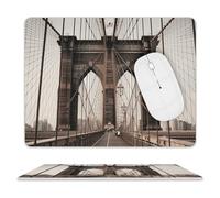 Tappetino per mouse con foto del ponte di Brooklyn, impermeabile e antiscivolo, tappetino per mouse portatile, comodo tappetino per mouse per desktop, casa, ufficio, laptop