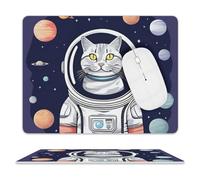 Tappetino per mouse con gatto in Spacess, impermeabile, con base in gomma antiscivolo, bordo cucito, divertente, per casa, ufficio, dormitorio, scrivania, accessori decorativi, 20,3 x 25,4 cm