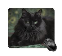 Tappetino per mouse con gatto sdraiato su una coperta, con bordo cucito, tappetino per mouse di alta qualità in panno lavabile, tappetino per mouse in gomma antiscivolo, design perfetto per giochi