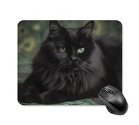 Tappetino per mouse con gatto sdraiato su una coperta, con bordo cucito, tappetino per mouse di alta qualità in panno lavabile, tappetino per mouse in gomma antiscivolo, design perfetto per giochi