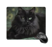 Tappetino per mouse con gatto sdraiato su una coperta, con bordo cucito, tappetino per mouse di alta qualità in panno lavabile, tappetino per mouse in gomma antiscivolo, design perfetto per giochi