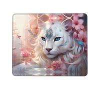 Tappetino per mouse con ghepardo in fiore persiano, 25,4 x 30,5 cm, superficie impermeabile e base in gomma antiscivolo con bordi cuciti, tappetino per mouse da gioco per laptop,