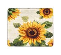 Tappetino per mouse con girasole di carta vintage tappetino per mouse da gioco con bordi cuciti base in gomma antiscivolo tappetino per mouse per PC portatile 22 x 18 cm
