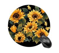 Tappetino per mouse con girasole per illuminare la mia vita, piccolo tappetino per mouse con base in gomma antiscivolo, comodo tappetino per mouse da gioco, rotondo, impermeabile, per ufficio, casa