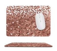Tappetino per mouse con glitter, colore oro rosa, tappetino per mouse antiscivolo, tappetino per mouse per computer portatile, ufficio, casa, viaggi, 20 x 24 cm