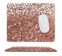 Tappetino per mouse con glitter, colore oro rosa, tappetino per mouse antiscivolo, tappetino per mouse per computer portatile, ufficio, casa, viaggi, 24,9 x 30 cm