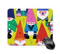 Tappetino per mouse con gnomi colorati con bordo cucito, tappetino per mouse di alta qualità in panno lavabile, tappetino per mouse in gomma antiscivolo, design perfetto per giochi, laptop, lavoro in