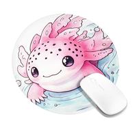 Tappetino per mouse con grazioso Axolotl color pesca, adorabile creatura acquatica, tappetino per mouse da gioco antiscivolo e impermeabile per casa e ufficio, regalo per gli amanti degli animali,
