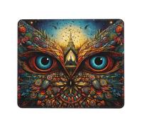 Tappetino per mouse con gufo misterioso e fantastico per ufficio, studio e gioco, con forte adesione e superficie spessa e confortevole