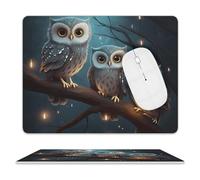 Tappetino per mouse con gufo sull'albero, impermeabile e antiscivolo, tappetino per mouse portatile, comodo tappetino per mouse per desktop, casa, ufficio, laptop