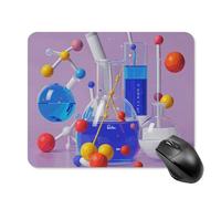 Tappetino per mouse con illustrazione astratta scientifica chimica con base in gomma antiscivolo, tappetino da scrivania impermeabile per computer portatile, tappetino per mouse da gioco, accessori da