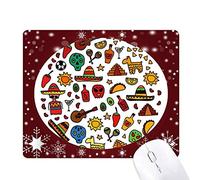Tappetino per mouse con illustrazione di teschio chitarra pepe calcio inverno fiocco di neve gomma