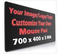 Tappetino per mouse con logo personalizzato, tappetino da scrivania con bordi cuciti personalizzati con la tua immagine e il tuo testo, accessori da scrivania antiscivolo 70x40cm