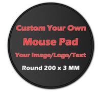 Tappetino per mouse con logo personalizzato, tappetino da scrivania con bordi cuciti personalizzati con la tua immagine e il tuo testo, accessori da scrivania antiscivolo 20cm