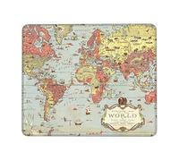 Tappetino per mouse con mappa del mondo multi formato in gomma con bordo bloccato (orizzontale), tappetino per mouse per ufficio e casa