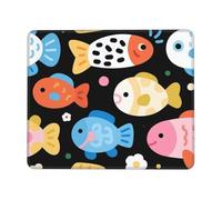 Tappetino per mouse con motivo a pesciolino, base antiscivolo in gomma, per laptop e computer di casa, dimensioni 7 x 8,6 pollici.