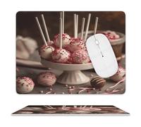 Tappetino per mouse con motivo a torta pops, design di alta qualità, tappetino per mouse per computer, bordi cuciti, impermeabile, per giocatori, ufficio e casa, tappetino per mouse quadrato