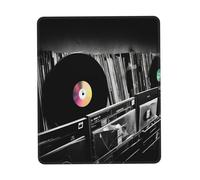 Tappetino per mouse con motivo dischi in vinile, tappetino per mouse da gioco ultra liscio, base in gomma antiscivolo, tappetino per mouse impermeabile per scrivania, laptop, ufficio, piccolo e portat