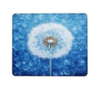 Tappetino per mouse con motivo floreale blu, motivo floreale bianco, tappetino per mouse in gomma antiscivolo, per primavera, casa, ufficio, elegante accessorio da scrivania da gioco, quadrato, 20,3 x