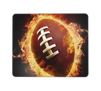 Tappetino per mouse con motivo football americano fiammeggiante, 17,8 x 21,8 cm, tappetino per mouse personalizzato, tappetino per mouse da gioco, impermeabile, lavabile, base in gomma antiscivolo