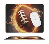 Tappetino per mouse con motivo football americano fiammeggiante, con base antiscivolo, tappetino per mouse da gioco, tappetino da scrivania impermeabile, per laptop, tappetino da scrivania per ufficio