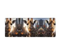 Tappetino per mouse con motivo giraffa di New York, adatto per l'uso in uffici, biblioteche e case (30 cm × 80 cm)
