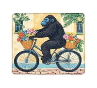 Tappetino per mouse con motivo gorilla con motivo floreale colorato e vivace, tappetino per mouse divertente in stile artistico per casa, ufficio, computer, tappetino da gioco antiscivolo, quadrato