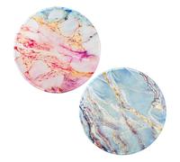 Tappetino Per Mouse Con Motivo In Marmo Da 2 Pezzi, Rotondo, Antiscivolo, Forniture Per Ufficio, Accessori Da Scrivania