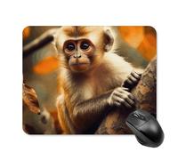 Tappetino per mouse con motivo scimmia sull'albero, con bordo cucito, panno lavabile, antiscivolo, design perfetto per giochi, laptop, lavoro in ufficio