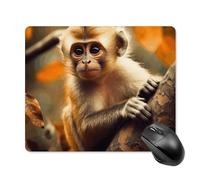 Tappetino per mouse con motivo scimmia sull'albero, con bordo cucito, panno lavabile, antiscivolo, design perfetto per giochi, laptop, lavoro in ufficio