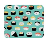 Tappetino per mouse con motivo sushi, 25 x 21 cm, ultra sottile, con base antiscivolo, per computer portatile da gioco, uso domestico e ufficio
