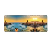 Tappetino per mouse con motivo tramonto a Barcellona, adatto per l'uso in uffici, biblioteche e case (30 cm × 80 cm)