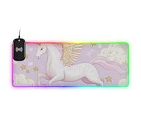 Tappetino per mouse con motivo unicorno romantico e carino, per gaming, lavabile, 89,9 x 40 cm, piccolo tappetino da scrivania per tastiera e mouse
