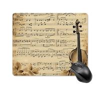 Tappetino per mouse con note musicali con bordo cucito, panno lavabile, tappetino per mouse in gomma antiscivolo, design perfetto per giochi, laptop, lavoro in ufficio