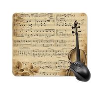 Tappetino per mouse con note musicali con bordo cucito, panno lavabile, tappetino per mouse in gomma antiscivolo, design perfetto per giochi, laptop, lavoro in ufficio