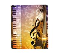 Tappetino per mouse con note musicali, pianoforte, violino, con bordo cucito, tappetino per mouse con base in gomma antiscivolo, tappetini per mouse per laptop