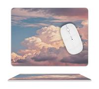 Tappetino per mouse con nuvole nel cielo, tappetino per mouse in pelle antiscivolo, impermeabile, con base in gomma antiscivolo, tappetino quadrato portatile, per computer, laptop, mouse 20,3 x 25,4