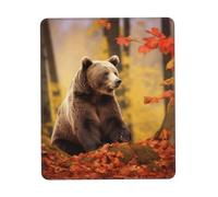 Tappetino per mouse con orso bruno in autunno, tappetino da gioco ultra liscio, base in gomma antiscivolo, tappetino per mouse impermeabile per scrivania, laptop, ufficio, piccolo e portatile, 7 x 8,6
