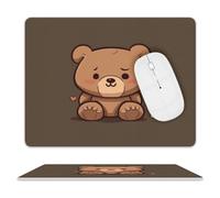 Tappetino per mouse con orso carino, impermeabile, antiscivolo, portatile, comodo, per scrivania, casa, ufficio, laptop