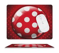 Tappetino per mouse con palla a pois bianchi, impermeabile, con base in gomma antiscivolo, bordo cucito, divertente, per casa, ufficio, dormitorio, scrivania, accessori decorativi, 20,3 x 25,4 cm