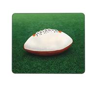 Tappetino per mouse con palla da rugby bianca, 17,8 x 21,8 cm, superficie impermeabile e base in gomma antiscivolo con bordi cuciti, tappetino per mouse da gioco per laptop,