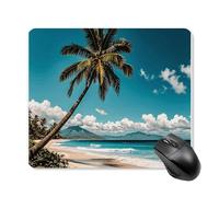 Tappetino per mouse con palme Hawaii Beach con bordo cucito, tappetino per mouse di alta qualità, panno lavabile, tappetino per mouse in gomma antiscivolo, design perfetto per giochi, laptop, lavoro