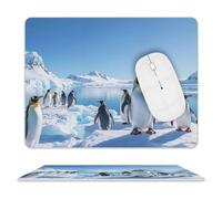 Tappetino per mouse con pinguino antartide ghiaccio, impermeabile e antiscivolo, tappetino per mouse portatile, comodo tappetino per mouse per desktop, casa, ufficio, laptop